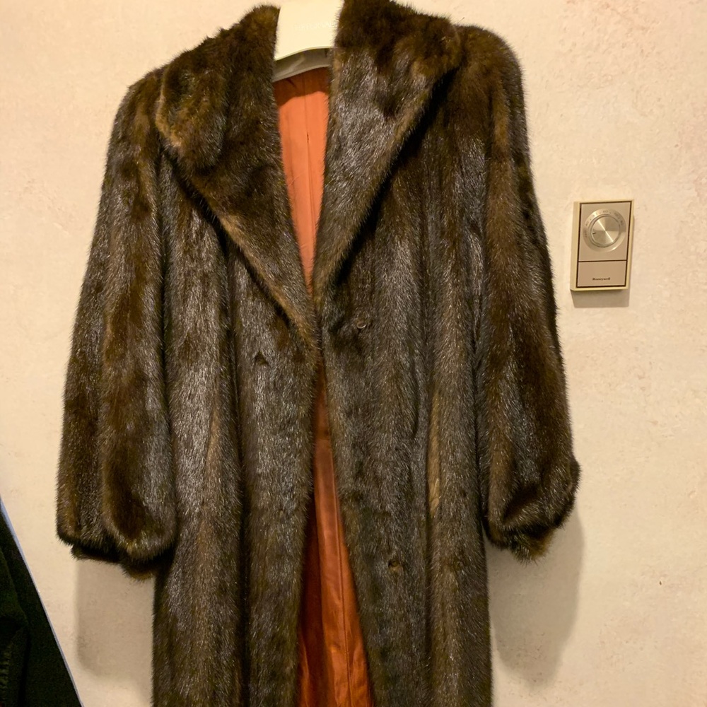 Women’s full length mink coat from Fur Vault.